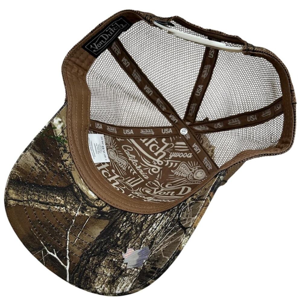 Von Dutch Trucker Hat Realtree Brown Camo Snapback Cap - Picture 4 of 6